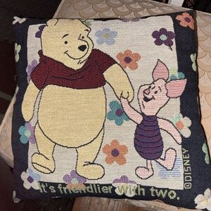 Pooh and piglet square throw pillow